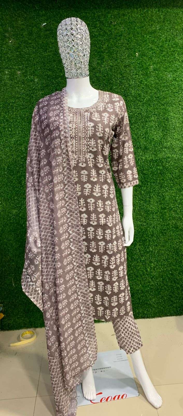 BEMITEX INDIA PRESENTS COTTON FABRIC WITH EMBROIDERY WORK BASED 3 PIECE SUIT COLLECTION WHOLESALE SHOP IN SURAT